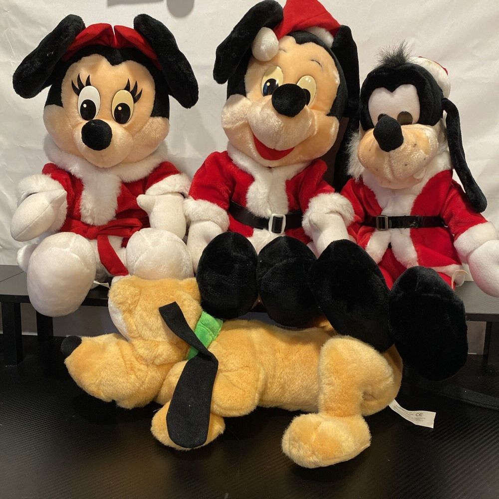 Vintage Walt Disney World Lot Santa Mickey , Minnie , Goofy &‎ Disney Pluto